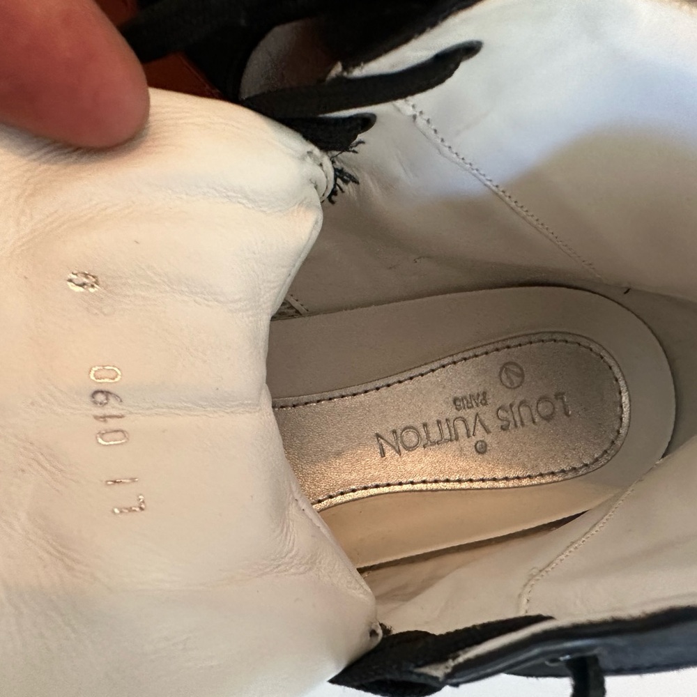 Louis Vuitton Black and Orange High-Top Sneakers - Picture 5 of 8